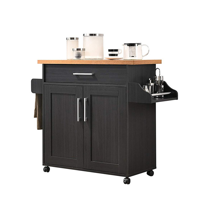 Charlton Home® Crisfield Wood Kitchen Cart & Reviews Wayfair